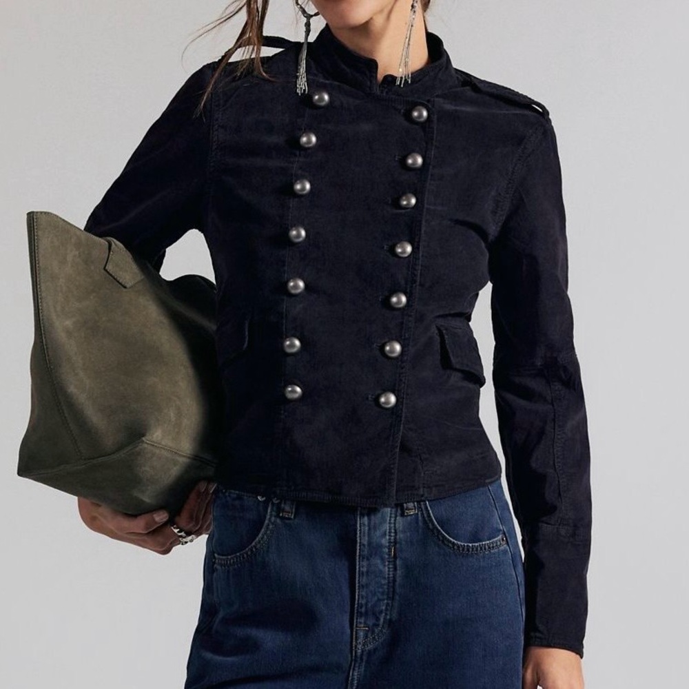 Free People Lotty Velvet Military Jacket - Picture 2 of 9